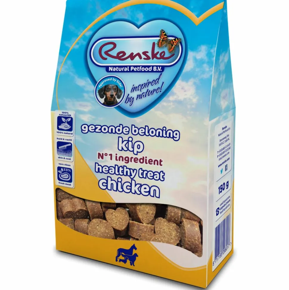 Renske Gezonde Beloning Hartjes Hondensnack Kip 150 gr