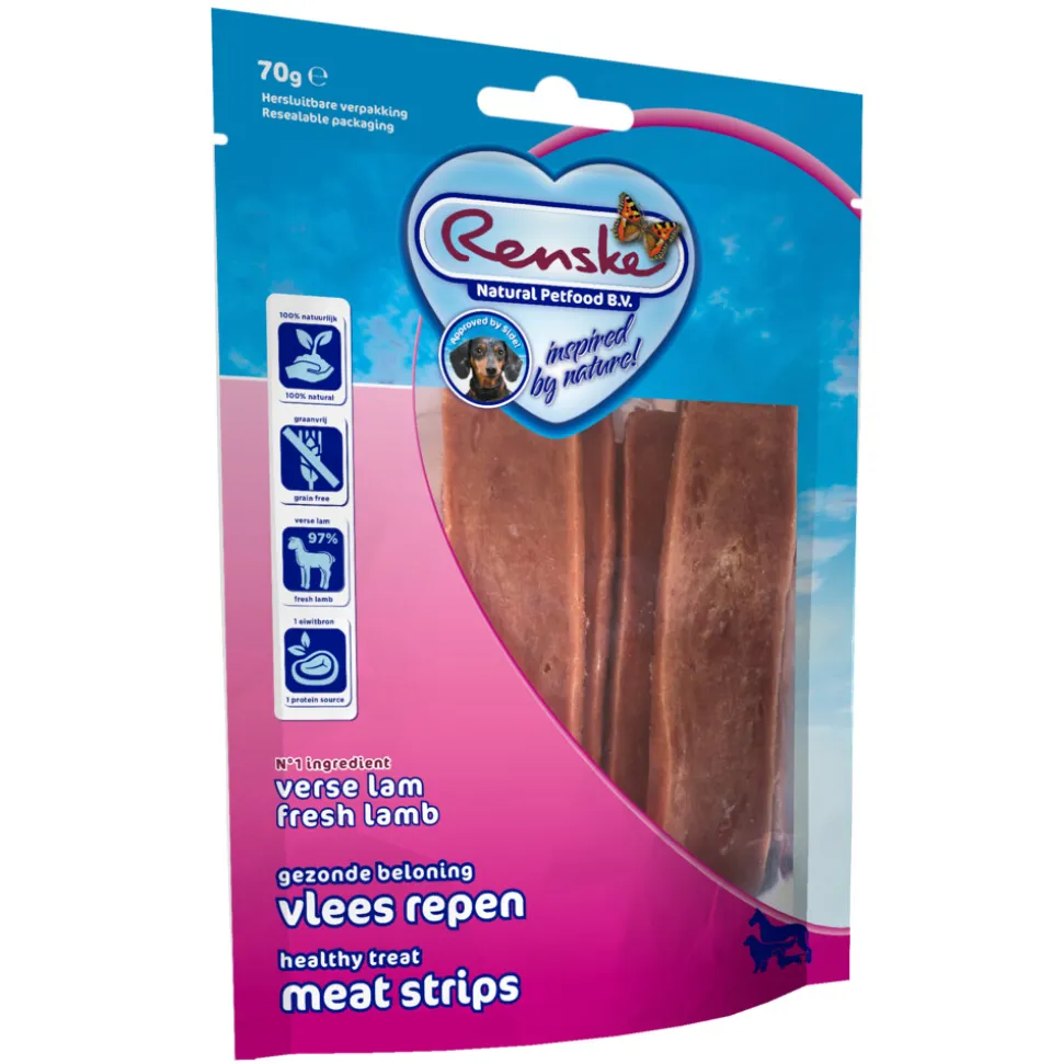 Renske Gezonde Beloning Vleesrepen Hondensnack Lam 70 gr