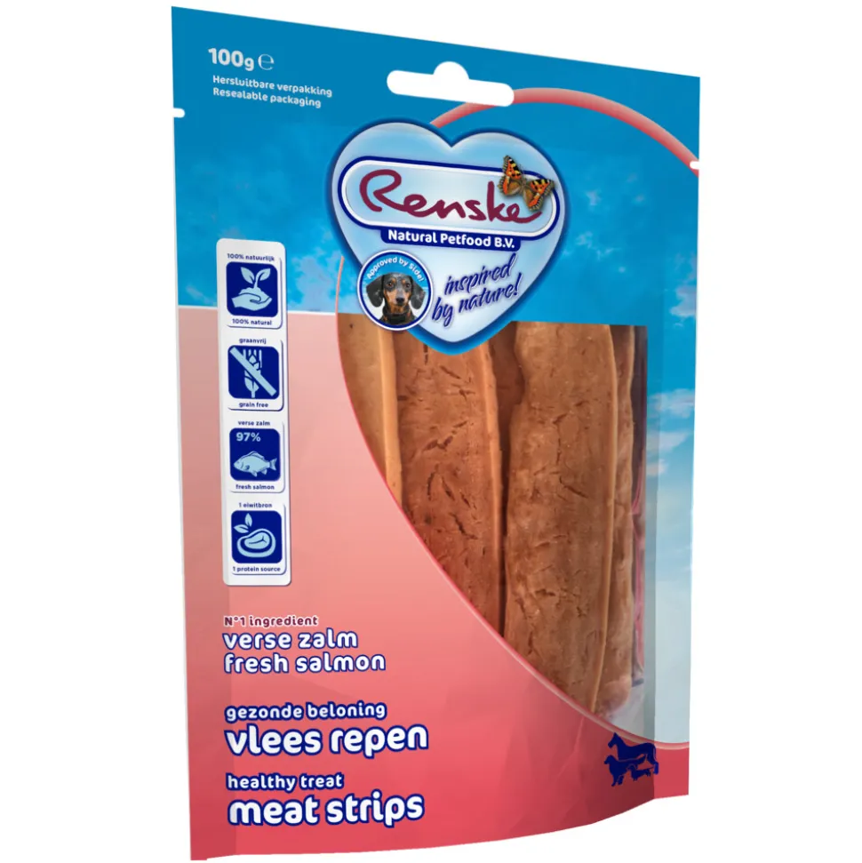 Renske Gezonde Beloning Vleesrepen Hondensnack Zalm 100 gr