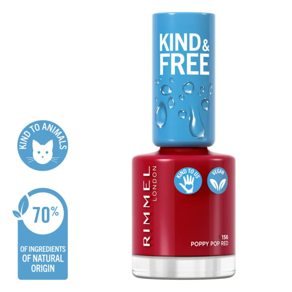Rimmel KIND & FREE Vegan Nagellak 156 Poppy Pop Red 8 ml