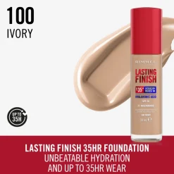 Rimmel Lasting Finish 35H Foundation Ivory 100 30 ml