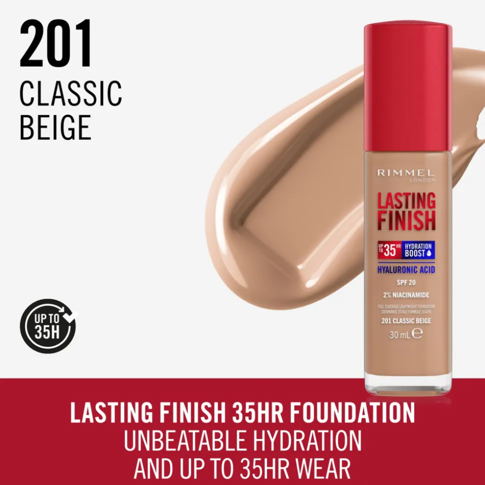 Rimmel Lasting Finish 35H Foundation Classic Beige 201 30 ml