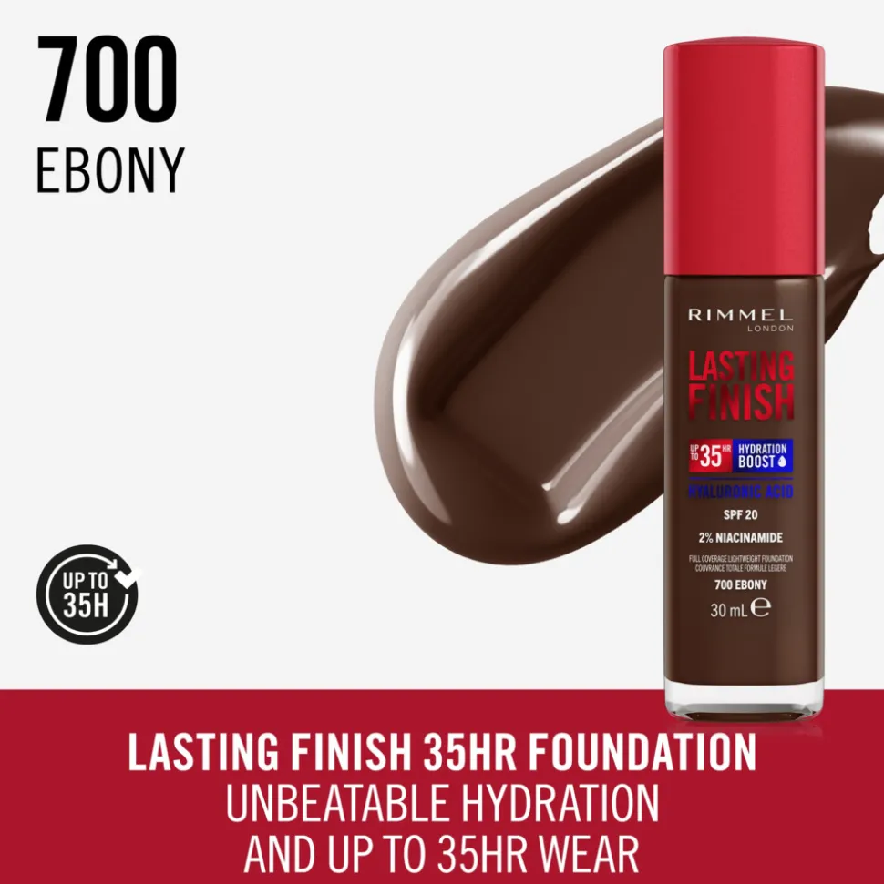 Rimmel Lasting Finish 35H Foundation Ebony 700 30 ml