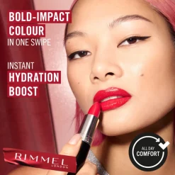 Rimmel Lasting Finish Satin Lipstick 001 River-Thing Red 4 gr
