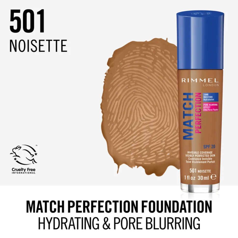 Rimmel Match Perfection Foundation Noisette 501 30 ml