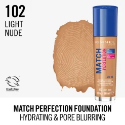 Rimmel Match Perfection Foundation Ivory Nude 102 30 ml