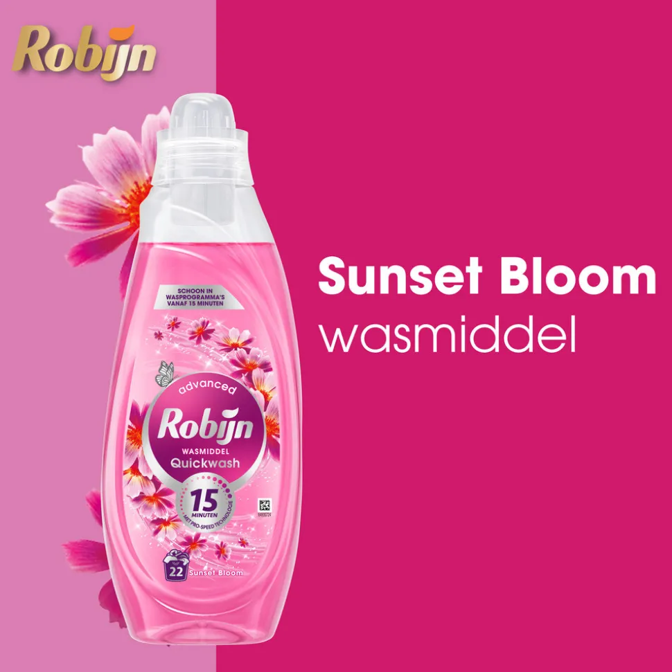 Robijn Advanced Quickwash Vloeibaar Wasmiddel Sunset Bloom 22 Wasbeurten 837 ml