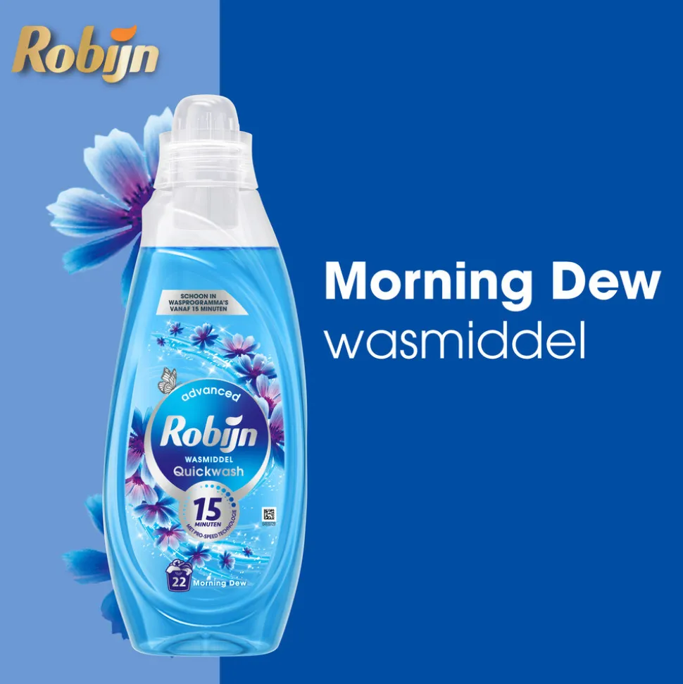 Robijn Advanced Quickwash Vloeibaar Wasmiddel Morning Dew 22 Wasbeurten 837 ml