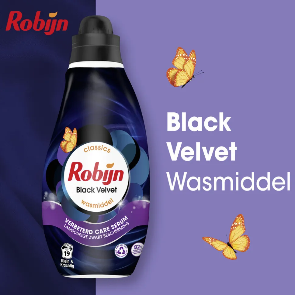 Robijn Klein & Krachtig Wasmiddel Black Velvet 19 Wasbeurten 665 ml