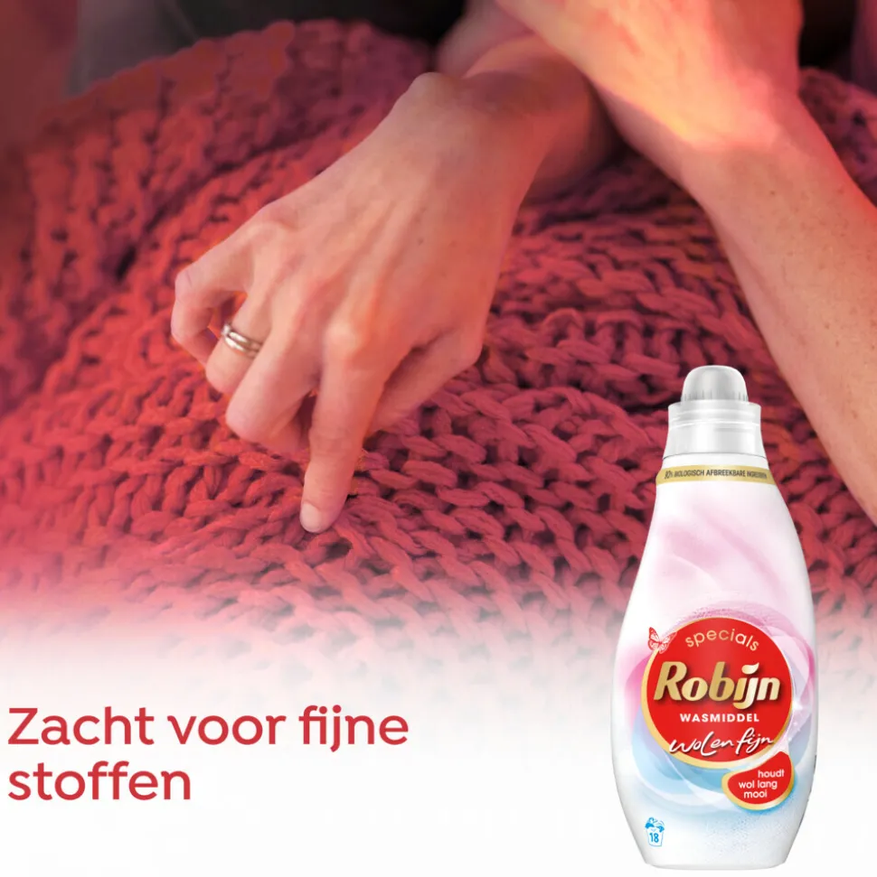 Robijn Vloeibaar Wasmiddel Wol & Fijn 18 Wasbeurten 720 ml