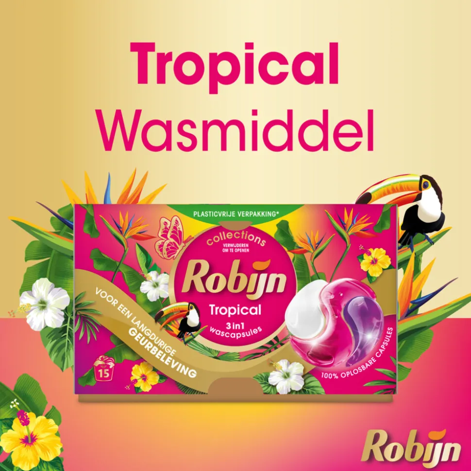 Robijn Wascapsules 3-in-1 Tropical 15 stuks