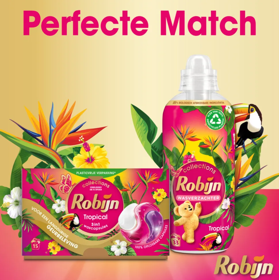 Robijn Wascapsules 3-in-1 Tropical 15 stuks