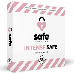 Safe Condooms Ribbels en Noppen 36 stuks