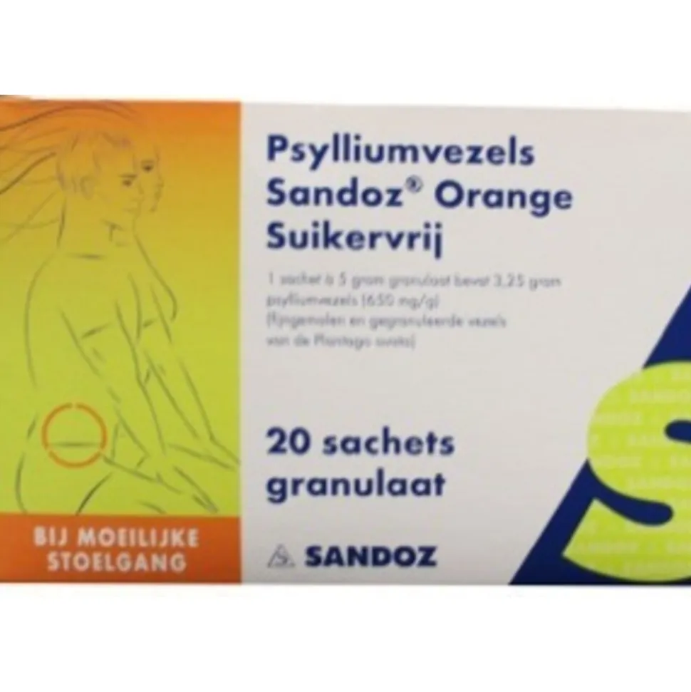 Sandoz Psylliumvezels Granulaat Suikervrij 20 sachets