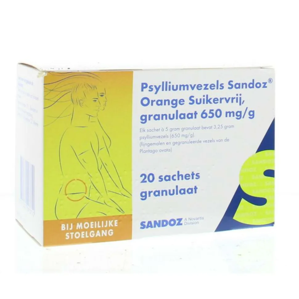 Sandoz Psylliumvezels Granulaat Suikervrij 20 sachets
