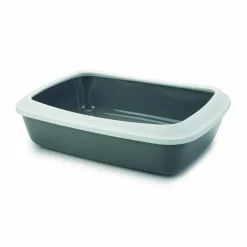 Savic Kattenbak Iriz Open met Rand Grijs - Wit 50 x 37 x 14 cm