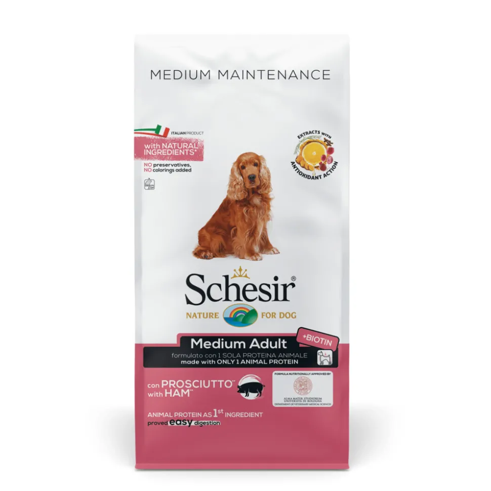 Schesir Hond Dry Maintenance Medium Ham 12 kg