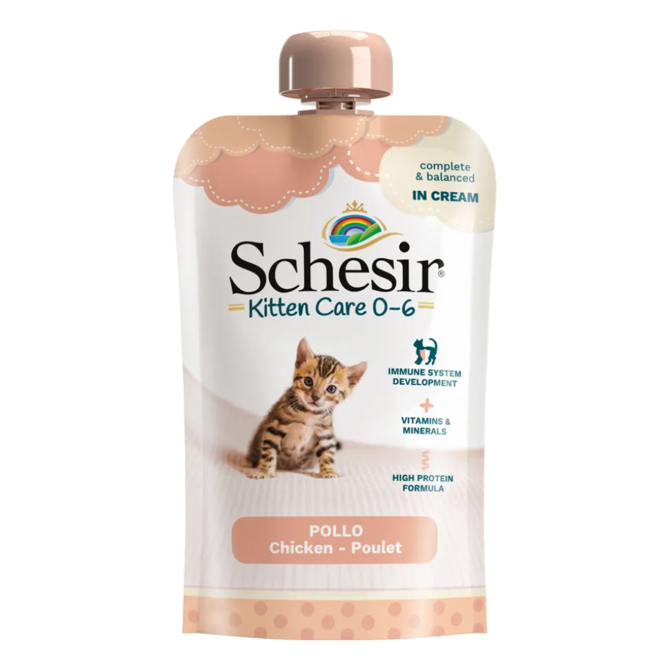 Schesir Kattenvoer Kitten 0-6 Kip in Cream 150 gr