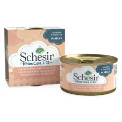 Schesir Kattenvoer Kitten 3-12 Kip - Aloe in Gelei 85 gr