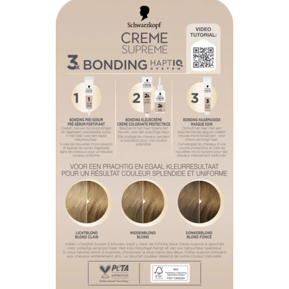 Schwarzkopf Crème Suprème Haarkleuring 8-0 1 set