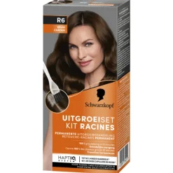 Schwarzkopf Uitgroeiset Haarverf Bruin R6 1 set