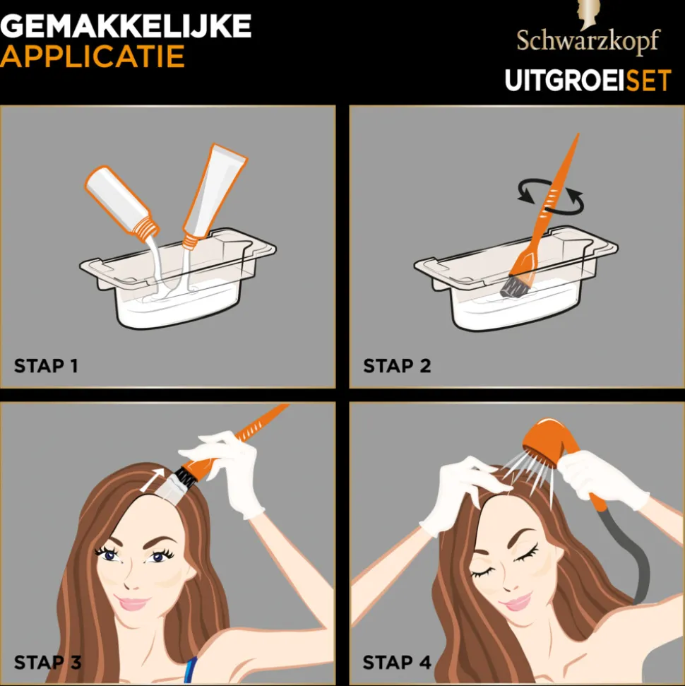 Schwarzkopf Uitgroeiset Haarverf Goudbruin R2 1 set