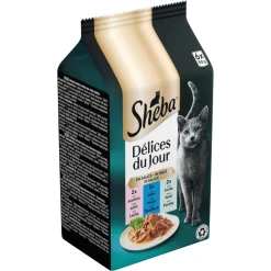 Sheba Délices Du Jour in Saus Traiteur Selectie Maaltijdzakjes Multipack 6x50 gr