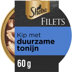 Sheba Filets Kattenvoer Natvoer Tonijn & Kip in Saus 60 gr