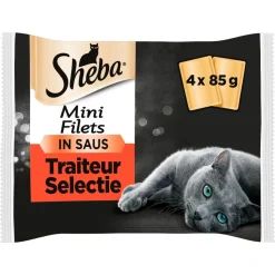 Sheba Mini Filets Adult Kattenvoer Natvoer Traiteur Selectie Kuipjes 340 gr