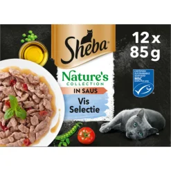 Sheba Nature's Collection Kattenvoer Natvoer Vis Selectie in Saus Maaltijdzakjes 12 x 85 gr