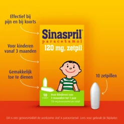 Sinaspril Paracetamol 120mg Zetpil 10 stuks