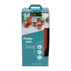 SOGO Plastic Potje Terra Kleur 9 cm 18 stuks