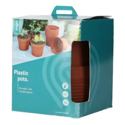SOGO Plastic Potje Terra Kleur 13 cm 12 stuks