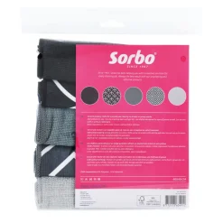 Sorbo Microvezeldoeken Grey & Black 40 x 40 cm 5 stuks