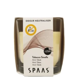 SPAAS Kaars in Transparant Glas Anti-Tabak Ivoor