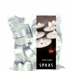 SPAAS Theelichten Maxi Wit 10 Branduren 40 stuks