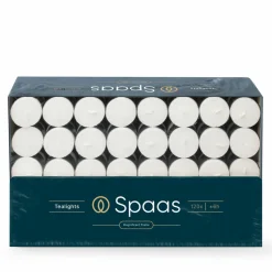 SPAAS Theelichten Wit 6 Branduren 120 stuks