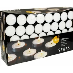 SPAAS Theelichten Wit 4,5 Branduren 200 stuks