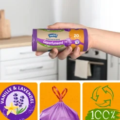 Swirl Pedaalemmerzakken Geparfumeerd met Trekband 20L 12 stuks