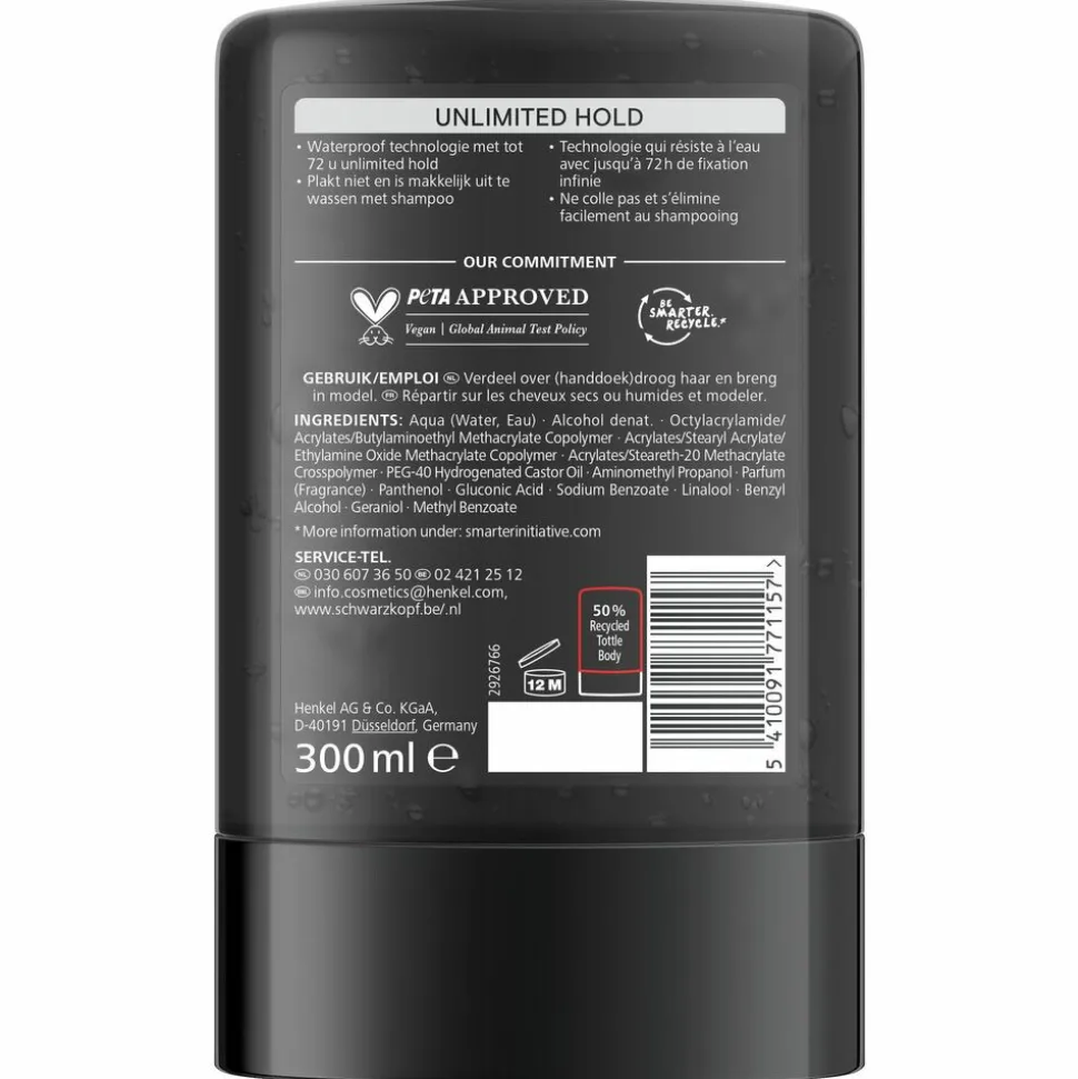 Taft Men Power Gel Unlimited Hold 7 300 ml