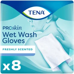 TENA Proskin Wet Wash Gloves Frisse Geur 8 stuks