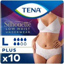 TENA Silhouette Underwear Low Waist Blanc Plus L 10 stuks