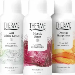 Therme Foaming Shower Favorites Geschenkset Orange Happiness + Zen White Lotus + Mystic Rose 1 set