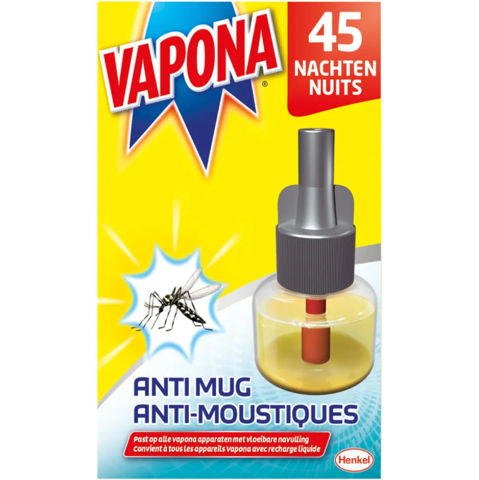 Vapona Anti-Mug Muggenstekker Navulling 45 nachten 18 ml