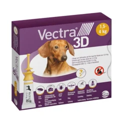 Vectra Anti-vlo & Teek 3D Hond XS 1,5-4 kg 3 stuks