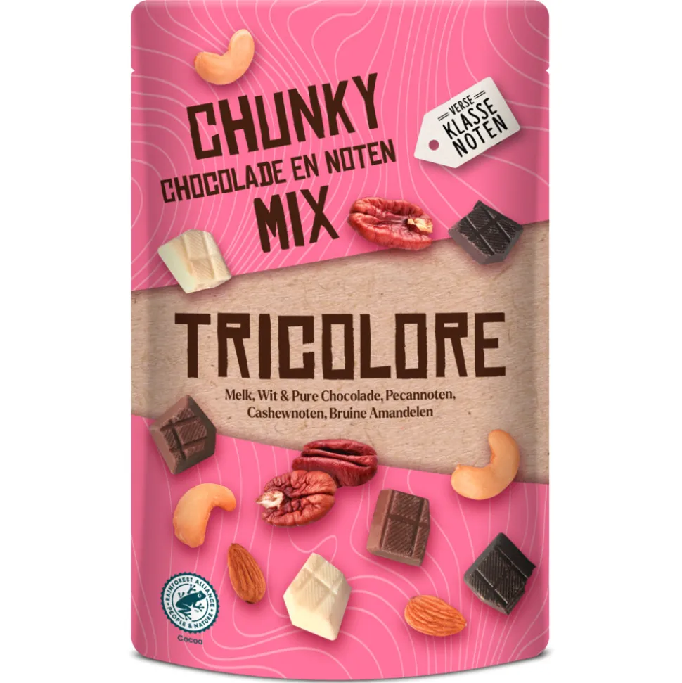 Verse Klassenoten Chunky Chocolade en Noten Mix Tricolore 150 gr