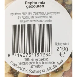 Verse Klassenoten Pepita Mix Gezouten 210 gr