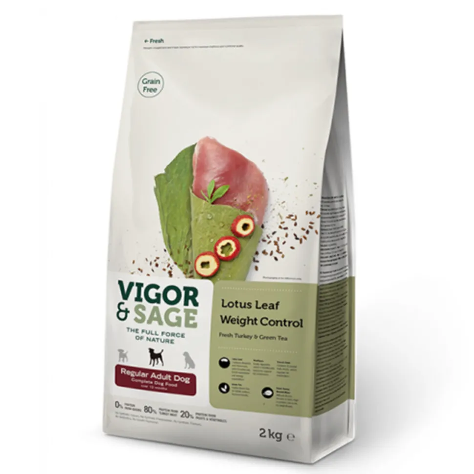 Vigor & Sage Hondenvoer Regular Weight Control Lotus Leaf 2 kg