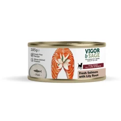 Vigor & Sage Hondenvoer Vers-in-Blik Zalm - Lily Root 185 gr