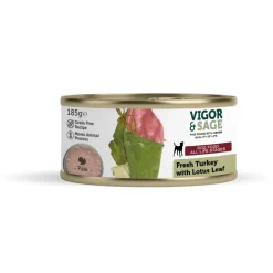 Vigor & Sage Hondenvoer Vers-in-Blik Kalkoen - Lotus Leaf 185 gr